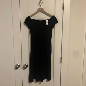 NWT LOFT Black Knit Midi Dress